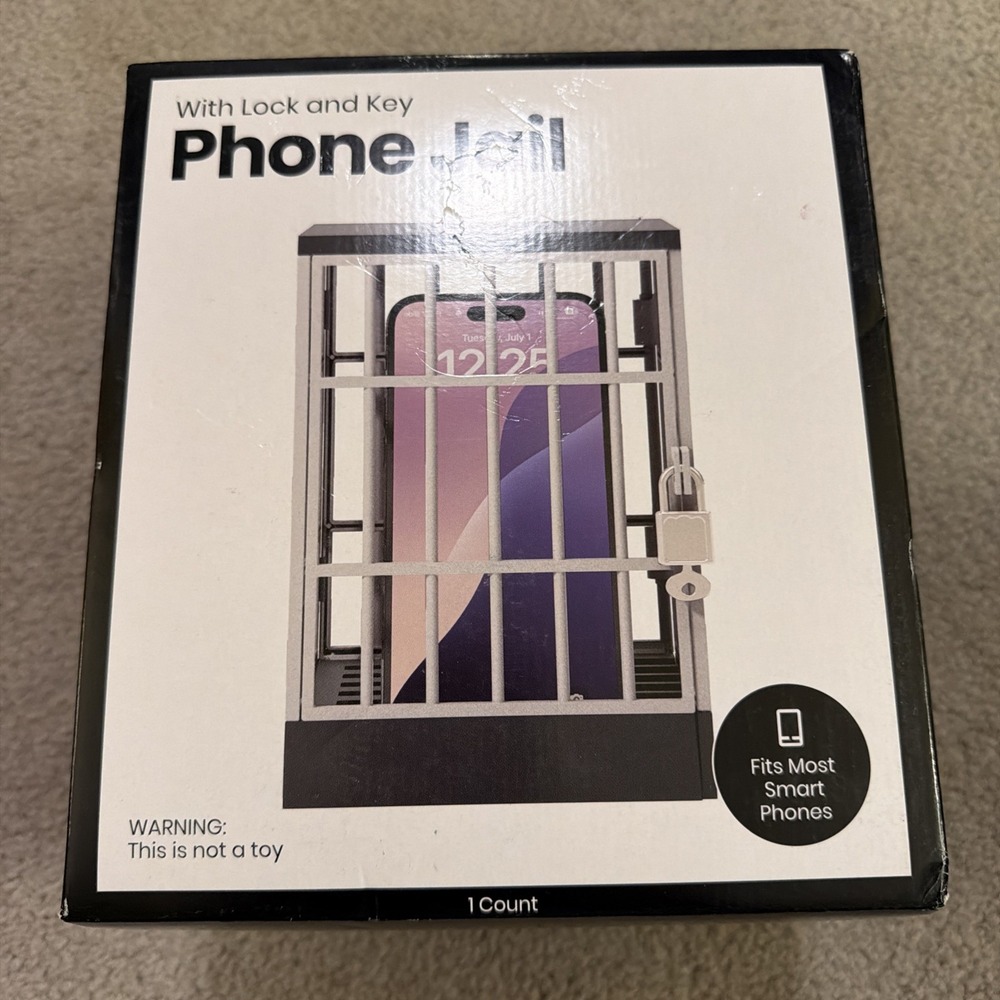 Cell Phone Jail-Phone Cage with Lock and Key, Phone Lock Box, Cell Phone Lock...